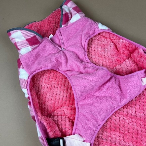 Dog Winter Plush Coat with Harness Hole, Reflective Vest for Outdoors - Picture 6 of 7